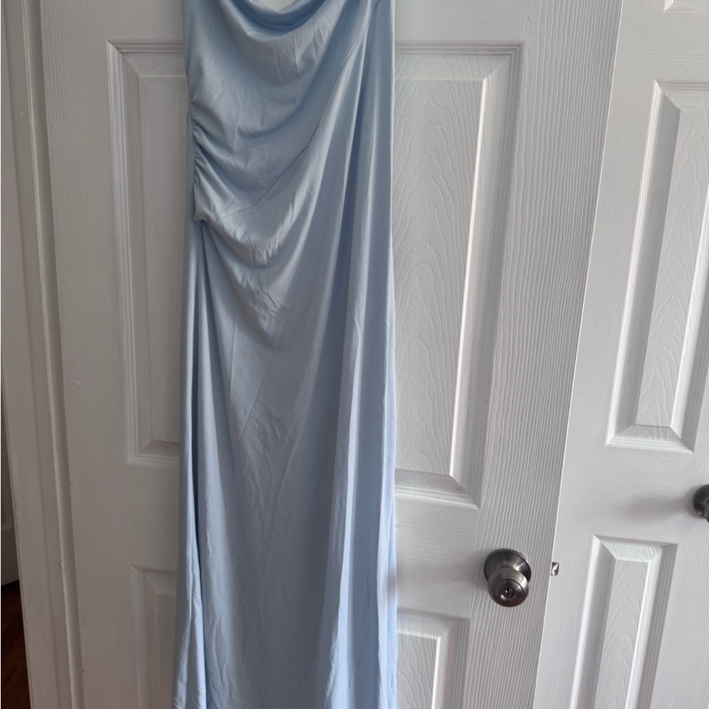 Pull&Bear Light Blue Halter Midi Dress